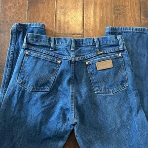 Wrangler Men's Cowboy Cut Deep Blue Straight Jeans